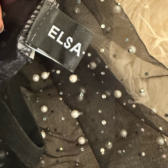 Sheer Black and Nude Mesh set with Pearl Accents - Picture 5 of 5